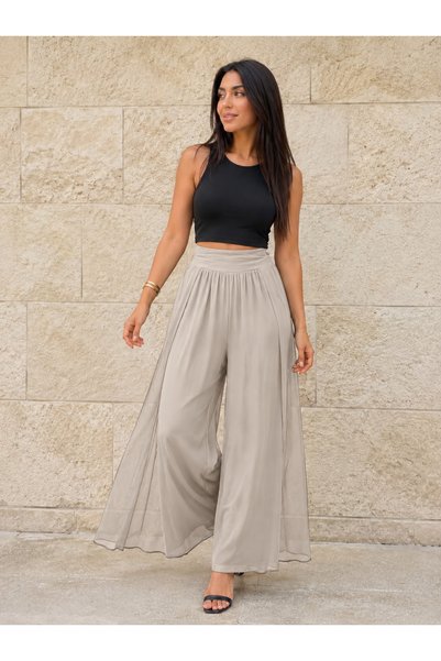 AGORATEKSTİL Women's Italian Cotton Lined Silk Fabric Skirt 40-46