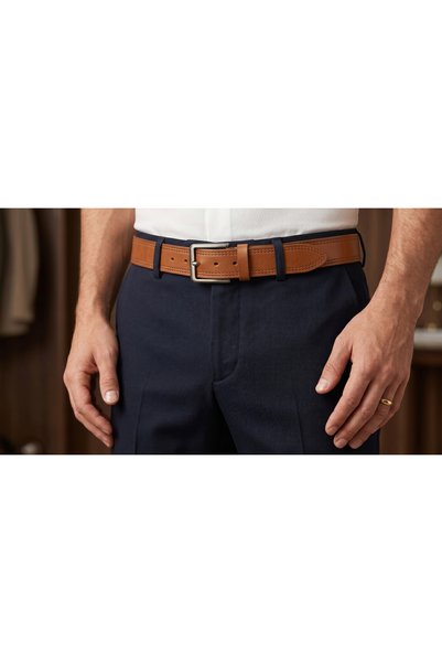 Yurtsever 100% Genuine Leather Hand-Carved Bull Leather Belt 4 cm