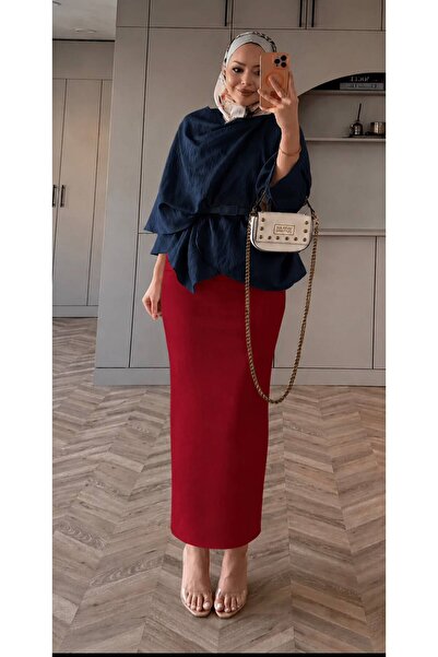 CNG MODA Plus Size Skirts - Red - Long