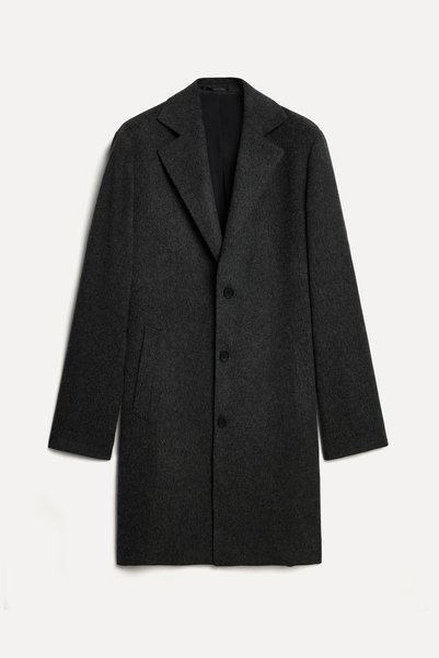 Mudo Men's Anthracite Long Cashmere Coat