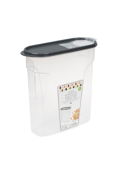 Jumbo Recipient Depozitare Cereale cu Capac Gri și Masuratoare – 4 L – Dozare...