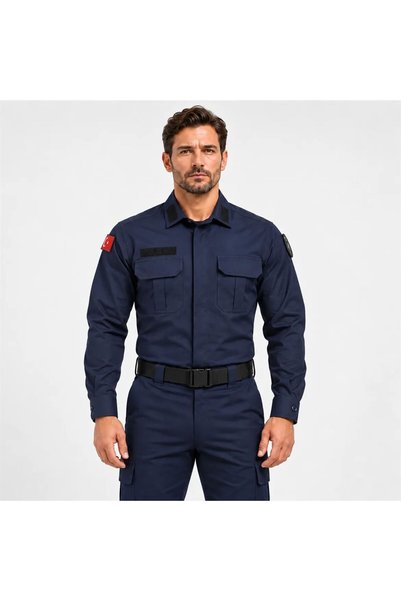 Silyon Askeri Giyim Jandarma Asayiş Winter Long Sleeve Shirt Navy Blue Color