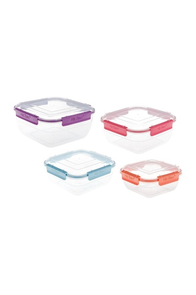 OEM Set Caserole Alimente Patrate cu Capac 4 Marimi – 4buc – Depozitare și Or...