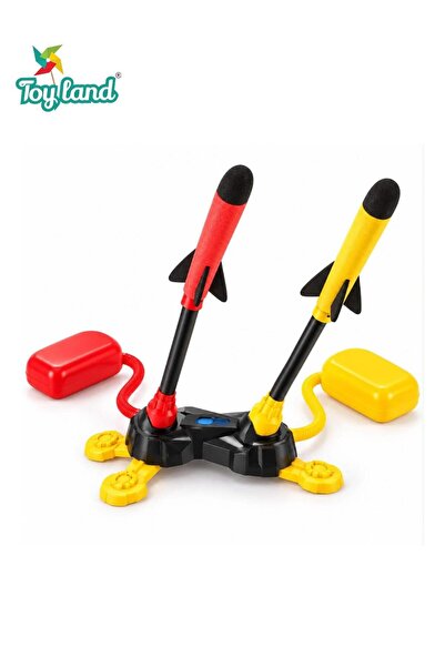 TOY LAND Dual Rocket Launcher Toy for Kids, Air Powered Stomp Rocket Launchin...
