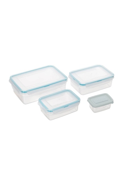 OEM Set Recipiente Alimente din Plastic Transparente cu Capac 4 Marimi – 4buc...