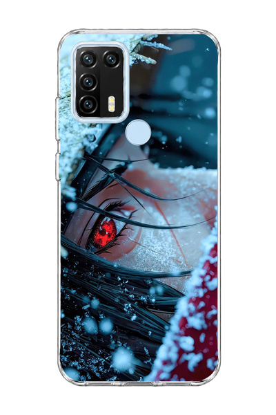 lelia حافظة هاتف شفافة مطبوعة بتصميم عين حمراء من General Mobile GM 21 Pro مت...