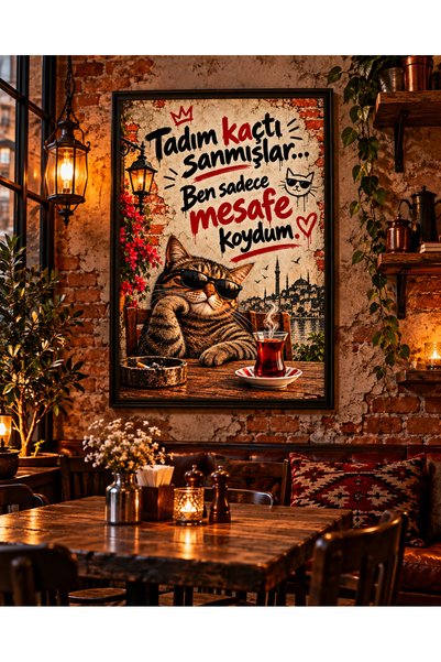 OAKY Life Komik Hayvan Yazılı Tablo – Çerçeve Görünümlü MDF Retro Eğlenceli D...