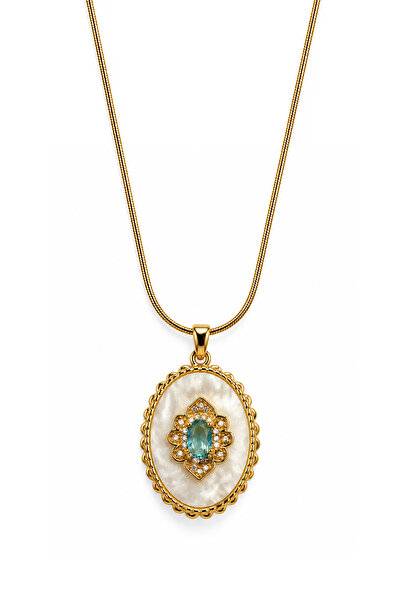 Nearsis Steel Necklaces - Gold-colored - Zircon