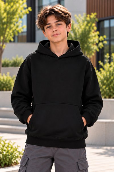 DAXİS Sportwear Company Boys' Hooded Oversized Sweatshirt with Kangaroo Pocket