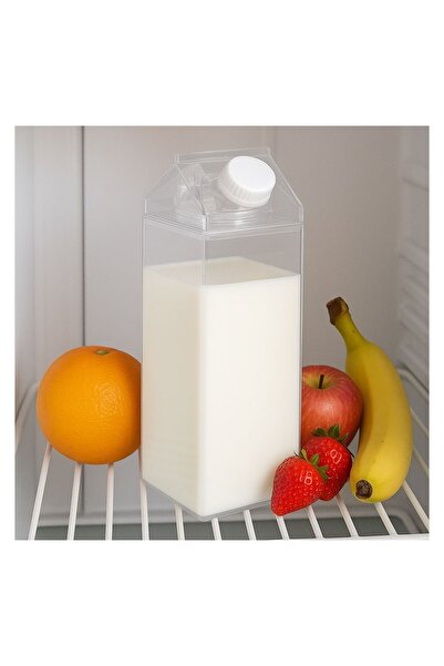 OEM Sticlă transparentă din plastic pentru lapte, capac și dop alb, 500 ml