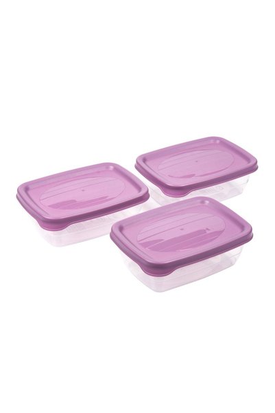 OEM Recipiente Alimente Lila Transparente 300 ml – 3buc – Depozitare și Organ...