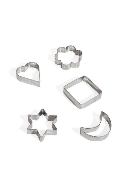 OEM Set 5 Forme Metalice Biscuiți, Pătrat, Inimă, Stea, Floare și Semilună