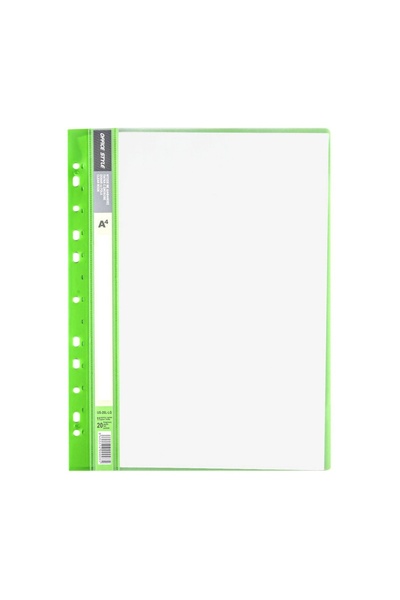 OEM Dosar Plastic A4 Verde Lime cu Sina si 20 de Folii, pentru organizare si ...