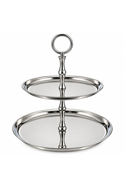 Fiyakalı Ürünler Atölyesi 2-Tier Round Stainless Steel Presentation Tray, Coo...