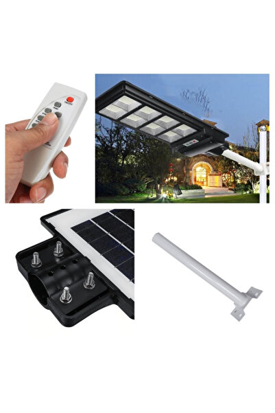 Jortan Lampă stradală solară LED, 400W, suport, telecomandă