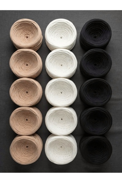UMRA collection 15-Piece Combed Cotton Thread Set Beige White Black |   300-4...