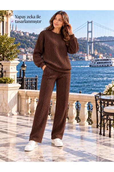 TREND EMMODA Kadın Burgulu Kabartma Dokulu Bisiklet Yaka Oversize Sweatshirt ...