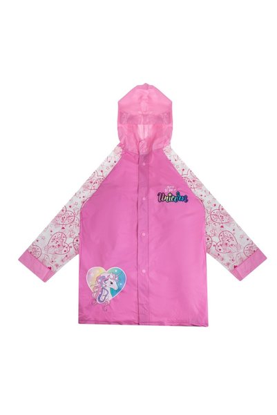 OEM Pelerină Ploaie Copii Roz Unicorn, Mâneci Transparente, Glugă, Mărime Uni...