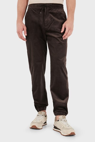 Armani Exchange Pamuklu Regular Fit Lastikli Paça Kadife Pantolon Erkek PANTO...