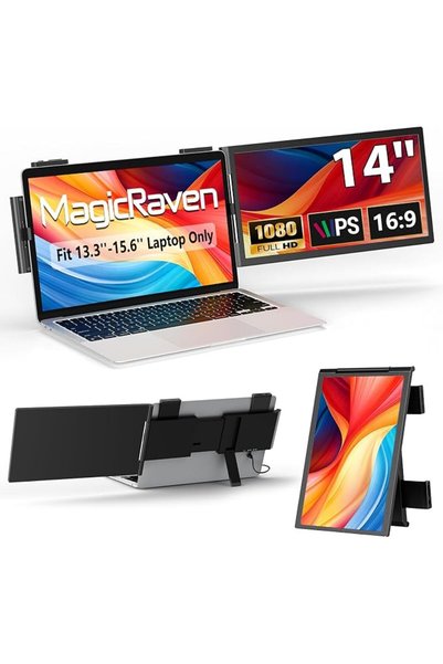 GENERAL 14" MagicRaven Laptop Screen Extender, 1080P Dual Screen, 250° Rotati...