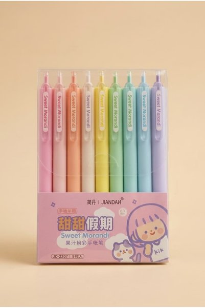Lama Store Pastel Renkli Jel Kalem Seti 0.7 mm 9'lu - Estetik Okul Ve Not Kal...