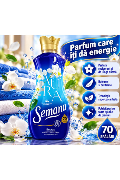 Semana Balsam de rufe Aura Energy, 70 spălări – Superconcentrat, parfum flora...