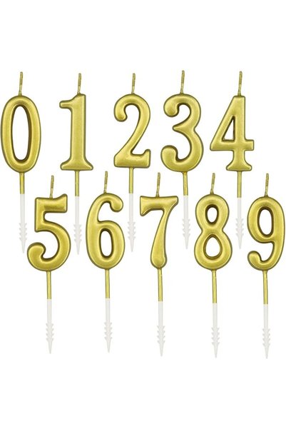 ALMEKAQUZ 10-Pieces Numeral Birthday Candles - Cake Numeral Candles Number 0-...