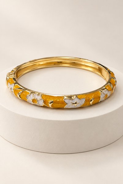 MakeWell Women's Colorful Enamel Steel Bracelet with Patterned Stylish Cuff Bracelet