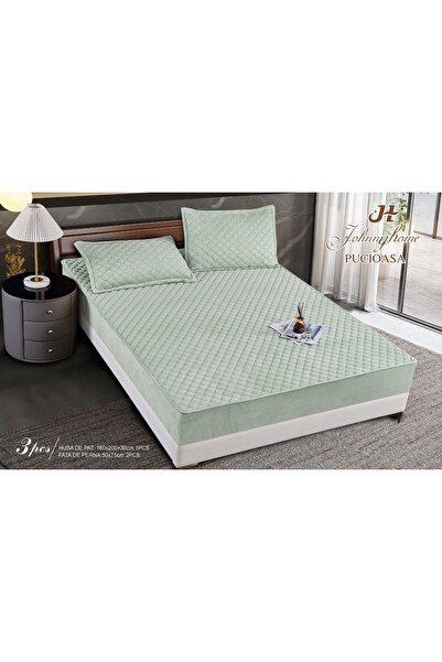 elegant home pucioasa LenjerieMag Husa Pat Topper 160X200 Verde STO03