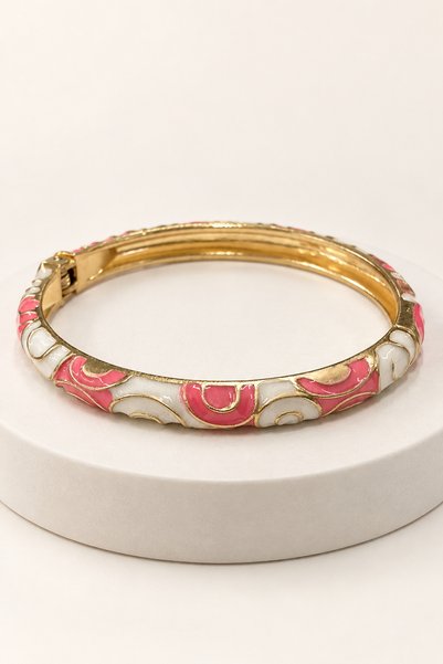 MakeWell Women's Colorful Enamel Steel Bracelet with Patterned Stylish Cuff B...