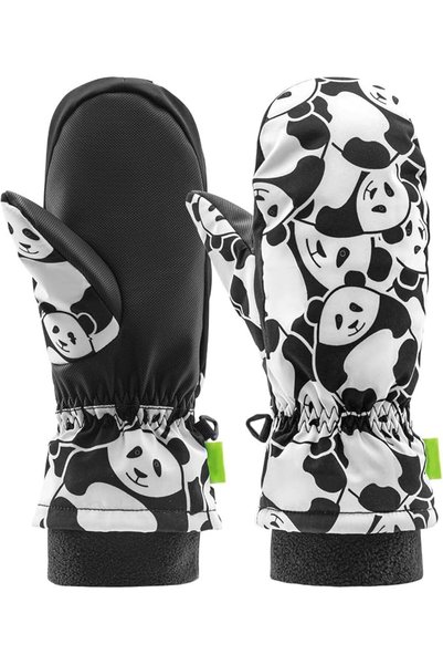 AZONEE Cute Panda Kids Ski Mittens, Warm & Windproof Fleece Gloves for Boys &...