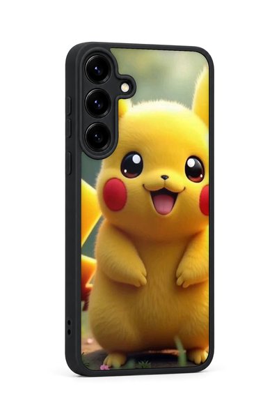Aksel Kılıf Samsung Galaxy S25 Plus Compatible Printed, Matte Black, Soft Silicone, Protective, Shock-Absorbing Cover, Case