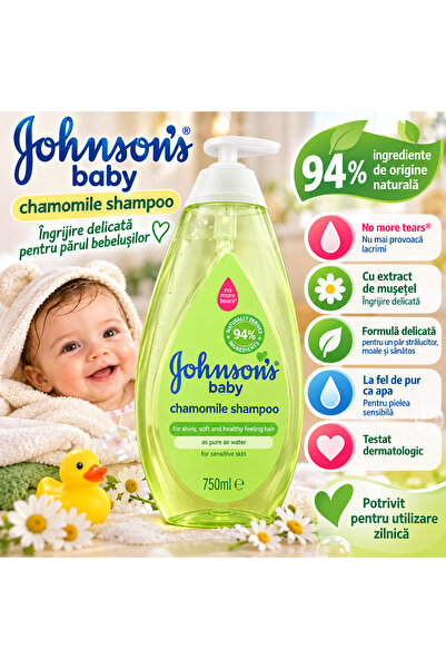 Johnson Șampon pentru bebeluși Johnson's Baby Chamomile, 750 ml, cu extract d...