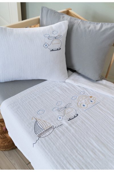 newhome Muslin Baby Set 100% Cotton Fly Gray