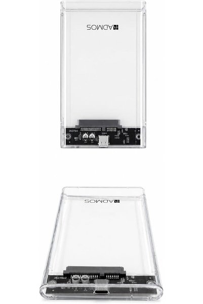 Generic علبة خارجية شفافة لمحركات الأقراص الصلبة/SSD مقاس 2.5 بوصة من نوع SATA - USB 3.0 عالي السرعة - هيكل صلب مع مؤشر ضوئي - متوافق مع جميع الأقراص الصلبة بحجم 9.5 مم