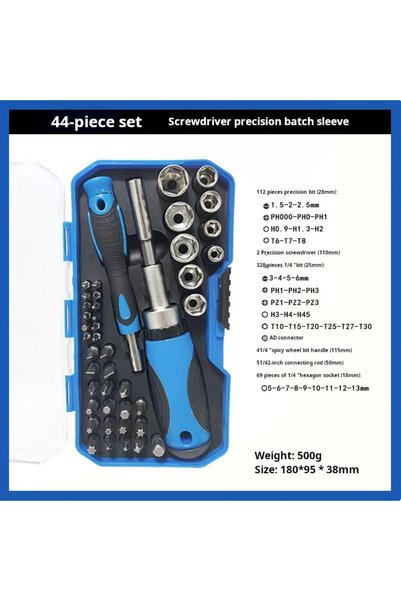 Choice 44 Pcs 34/44 PCS Multifunction Screwdriver Ratchet Bit Kit One Word Cr...