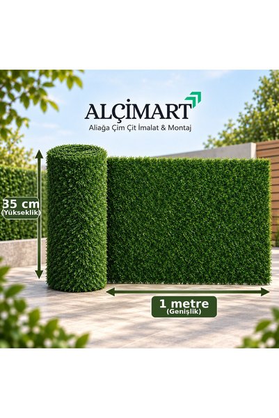 Alçimart 35 cm x 1 metre Çim Çit, PVC Çim Çit, Çimli Çit, Çimli Tel, Dekorati...