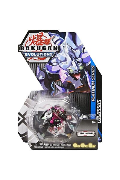 BAKUGAN Figurina Evolutions Platinum Series, Colossus, Negru-Mov, 6 cm