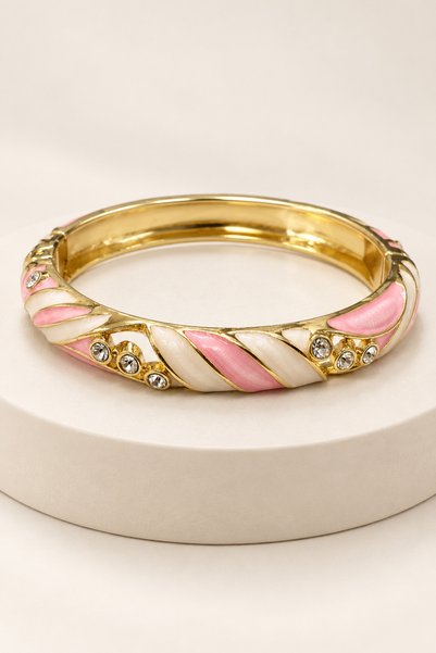 MakeWell Women's Colorful Enamel Steel Bracelet with Patterned Stylish Cuff B...
