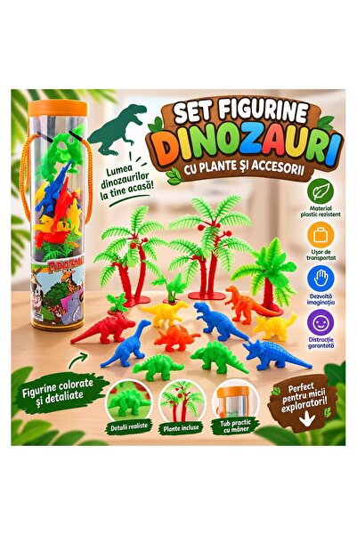 OEM Set de figurine cu dinozauri, cu plante și accesorii
