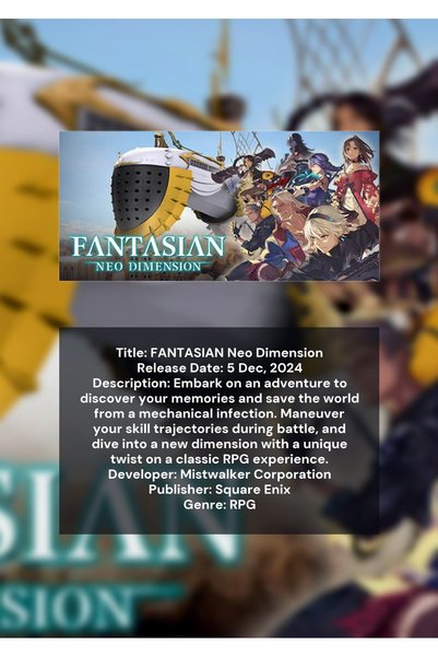 OEM Αφίσα Ινφογραφικό FANTASIAN Neo Dimension, Παιχνίδι RPG, Χαρτόνι 250γρ, A4