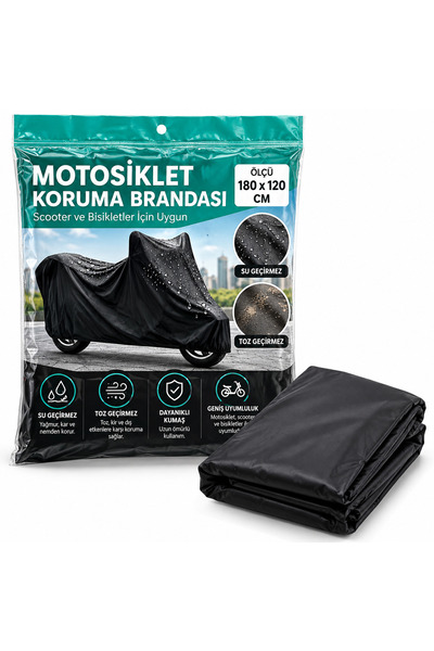 Genel Markalar Su ve Toz Geçirmez Motosiklet ve Scooter Koruma Brandası 180x1...
