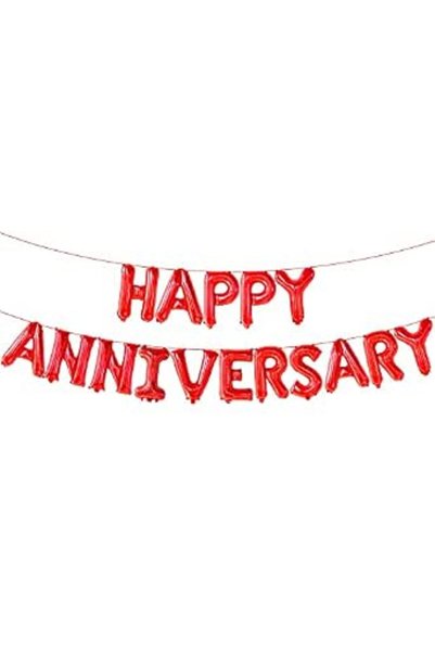 KATCHON , Silver Happy Anniversary Balloon Letters - 16 Inch | Anniversary Ba...