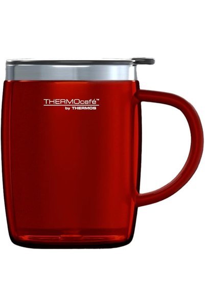 THERMOSİDİNG كوب مكتبي شفاف من ثيرموس ثيرمو كافيه، لون معدني، سعة 450 مل