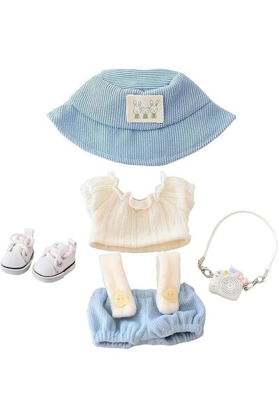 KASTWAVE 5-Piece Doll Clothes Accessories Set for 15 & 17cm Dolls, Bib Pants,...