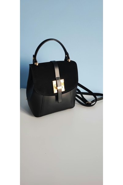 Miri Concept Rucsac/Geantă Damă din Piele naturală și Piele întoarsă, Model Structurat
