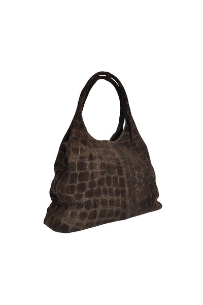 Miri Concept Geantă damă Shopper din piele naturală întoarsă, Imprimeu Croco ...