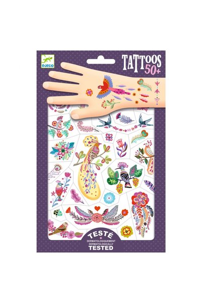 djeco Tatuaje Pasari multicolore,