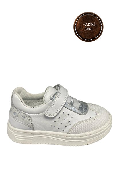 şenler bebe world kids Girls' Casual Shoes – Silver Genuine Leather Orthopedi...