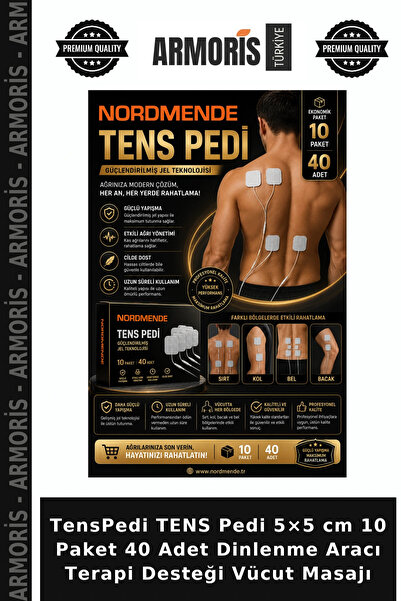 TensPedi TENS Pedi 5×5 cm 10 Paket 40 Adet Dinlenme Aracı Terapi Desteği Vücut Masajı
